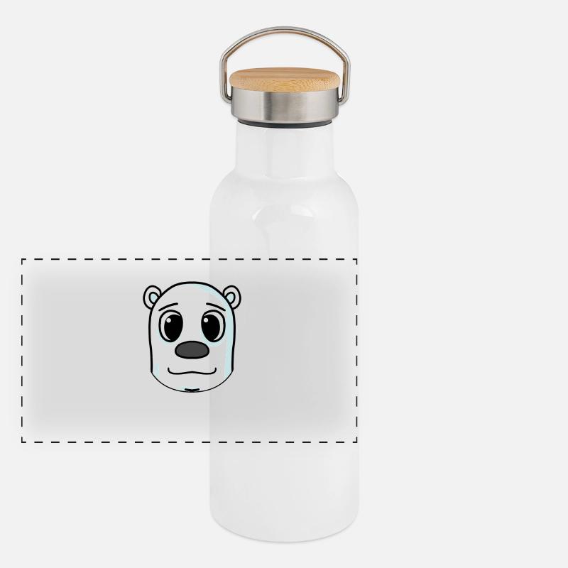 Eisbär - Polarbär Panorama Thermosflasche mit Bambusdeckel