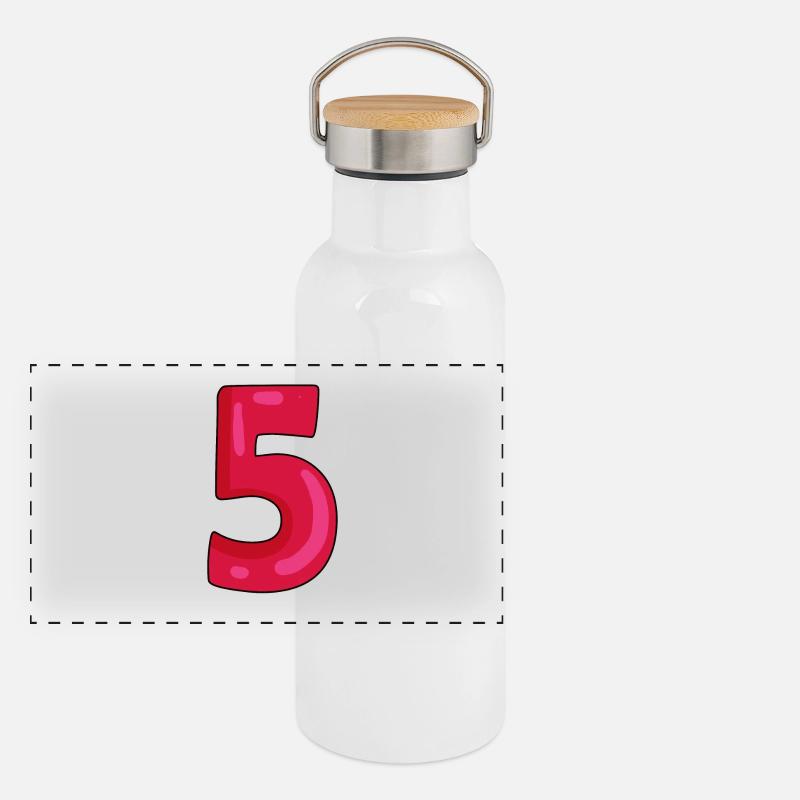 5 Panorama Thermosflasche mit Bambusdeckel