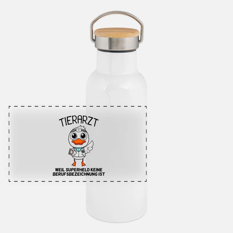 Tierarzt Panorama Thermosflasche mit Bambusdeckel