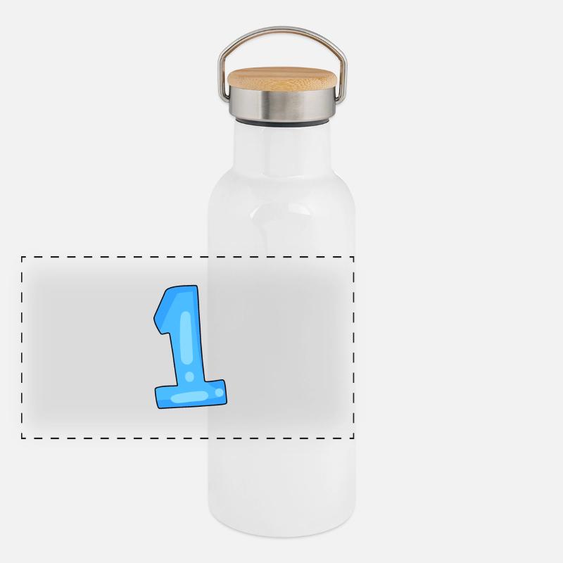 1 light blue Panoramic Thermal Bottle with Bamboo Lid