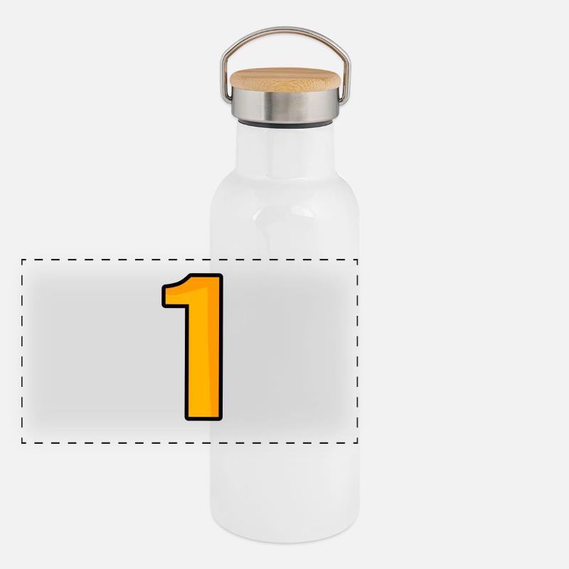 Nummer 1 Panorama Thermosflasche mit Bambusdeckel