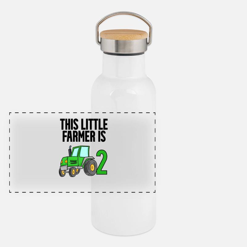 Tractor 2 years Boy 2nd birthday son Panoramic Thermal Bottle with Bamboo Lid