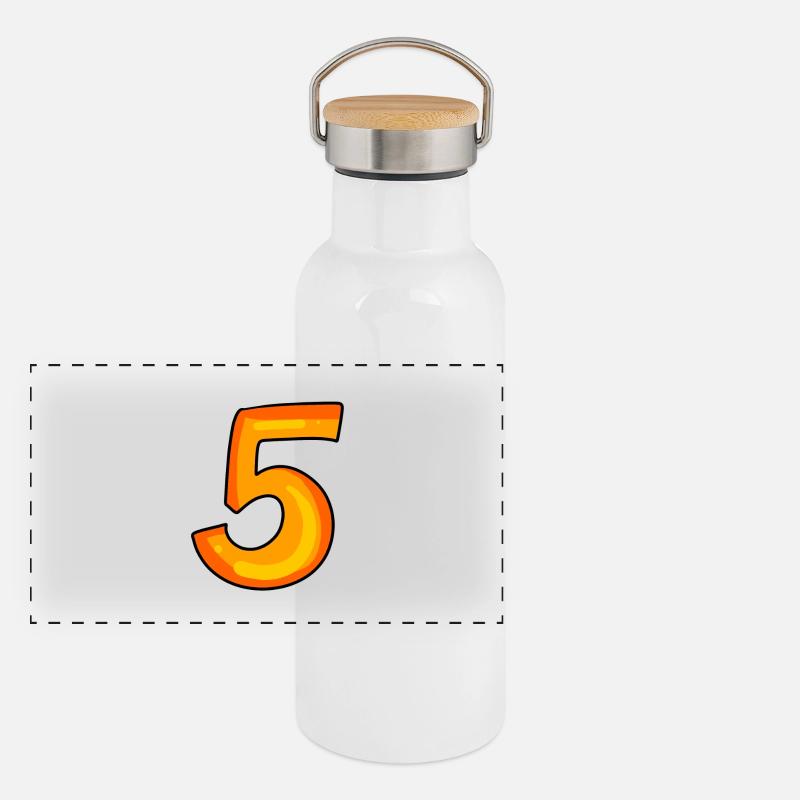 5 Panorama Thermosflasche mit Bambusdeckel