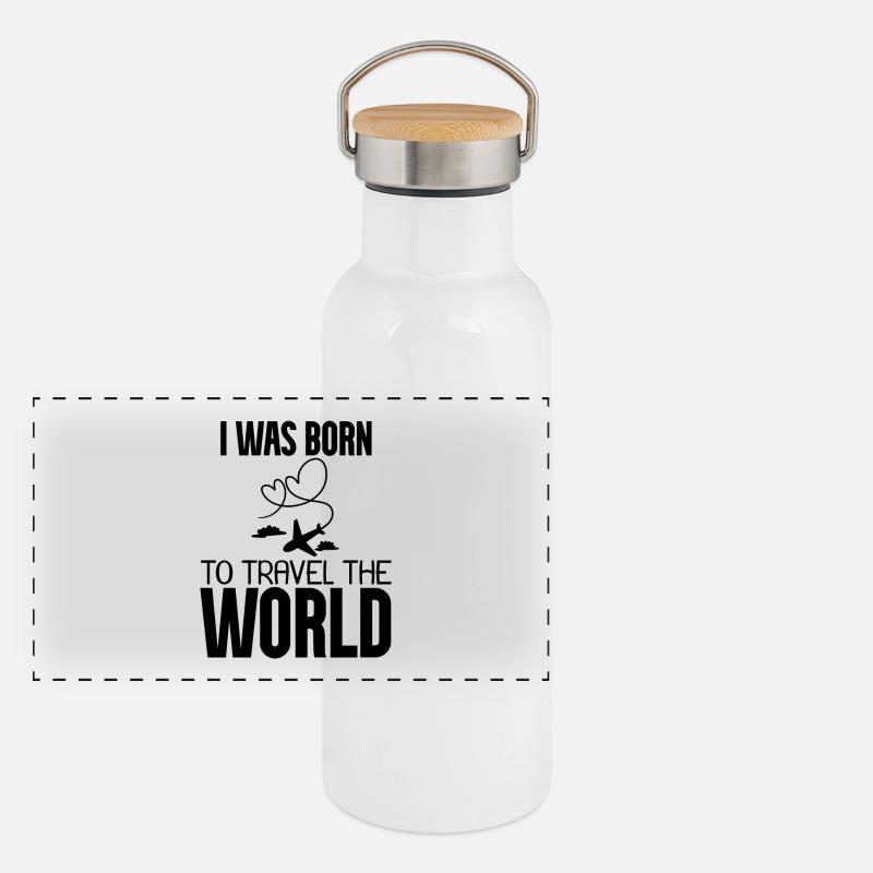 Airplane Panoramic Thermal Bottle with Bamboo Lid