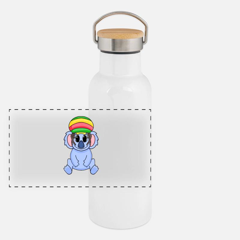 Rasta Koala Panorama Thermosflasche mit Bambusdeckel