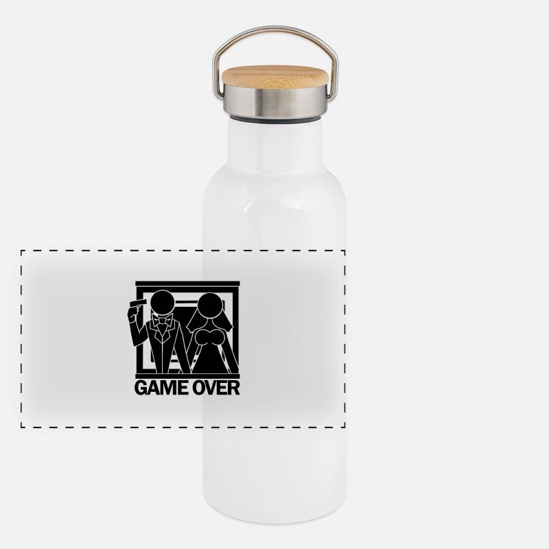 JGA Bride Groom Marriage Game Over Gift Panoramic Thermal Bottle with Bamboo Lid
