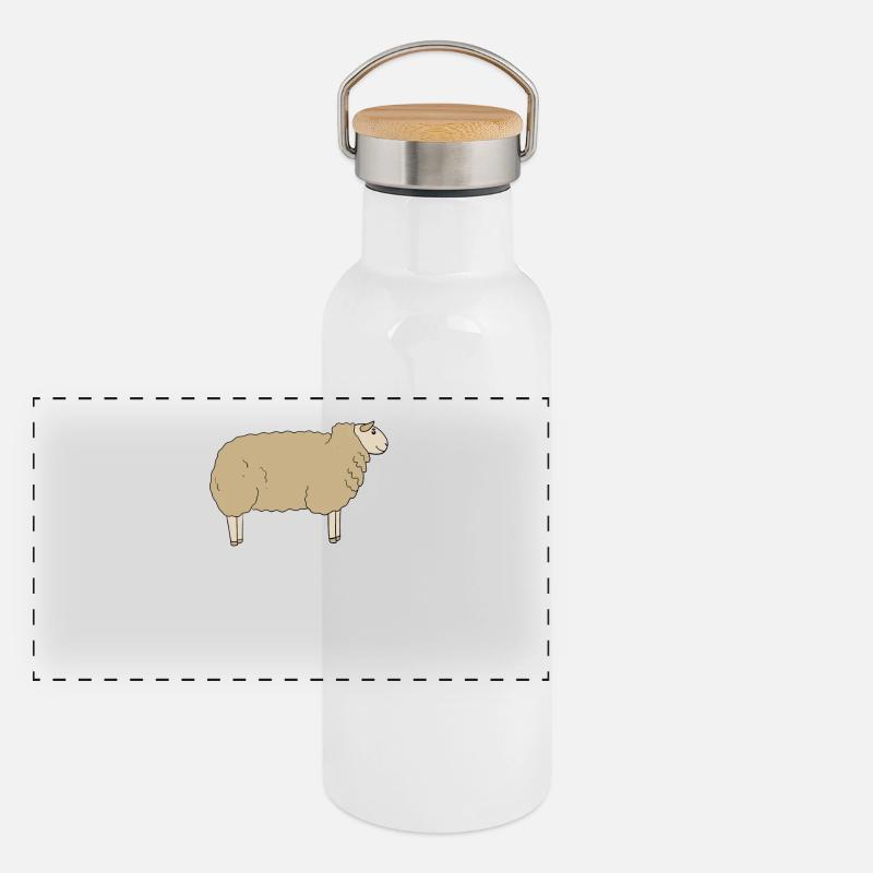 Moutons laitiers de Frise orientale Gourde isotherme avec bouchon en bambou