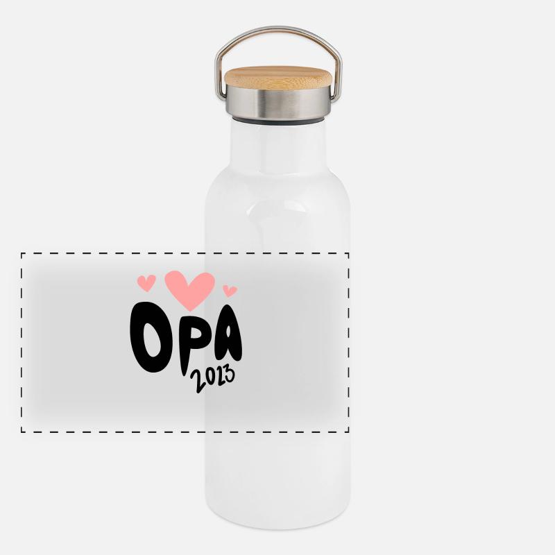 Opa 2023 - Opa werden - Bald Opa Panorama Thermosflasche mit Bambusdeckel