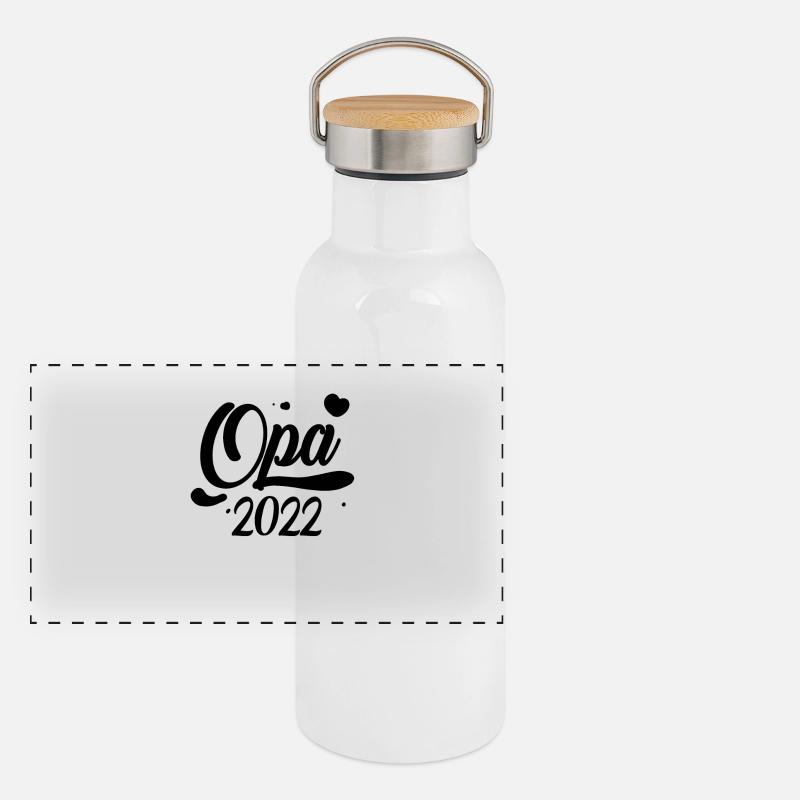 Opa 2022 - Werdende Opa Panorama Thermosflasche mit Bambusdeckel