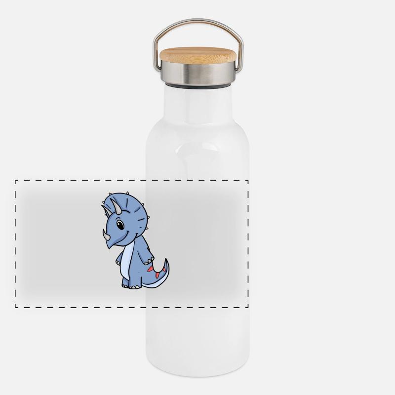 Dino Motif Gourde isotherme avec bouchon en bambou