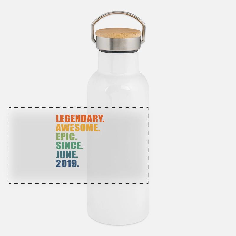 4. Geburtstag, Juni 2019, 4-jähriges Jubiläum Panorama Thermosflasche mit Bambusdeckel