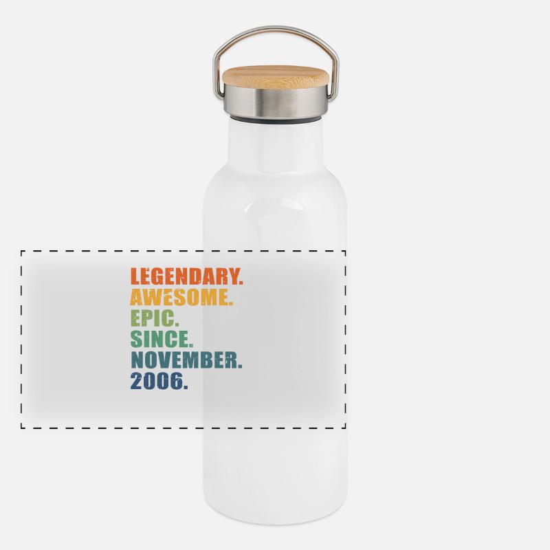 17. Geburtstag, November 2006, 17-jähriges Jubiläum Panorama Thermosflasche mit Bambusdeckel