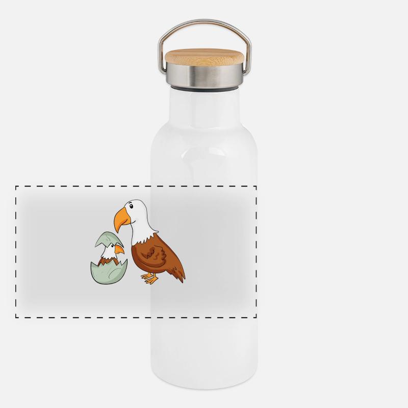 Aigle avec Bébé Aigle Gourde isotherme avec bouchon en bambou