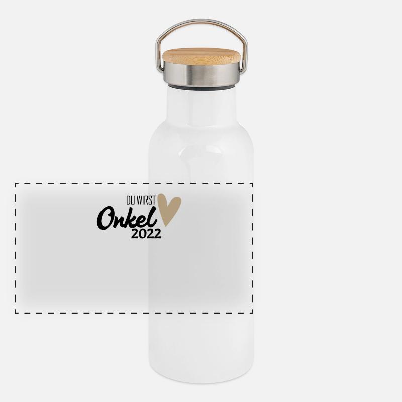Onkel 2022 - Onkel werden Panorama Thermosflasche mit Bambusdeckel