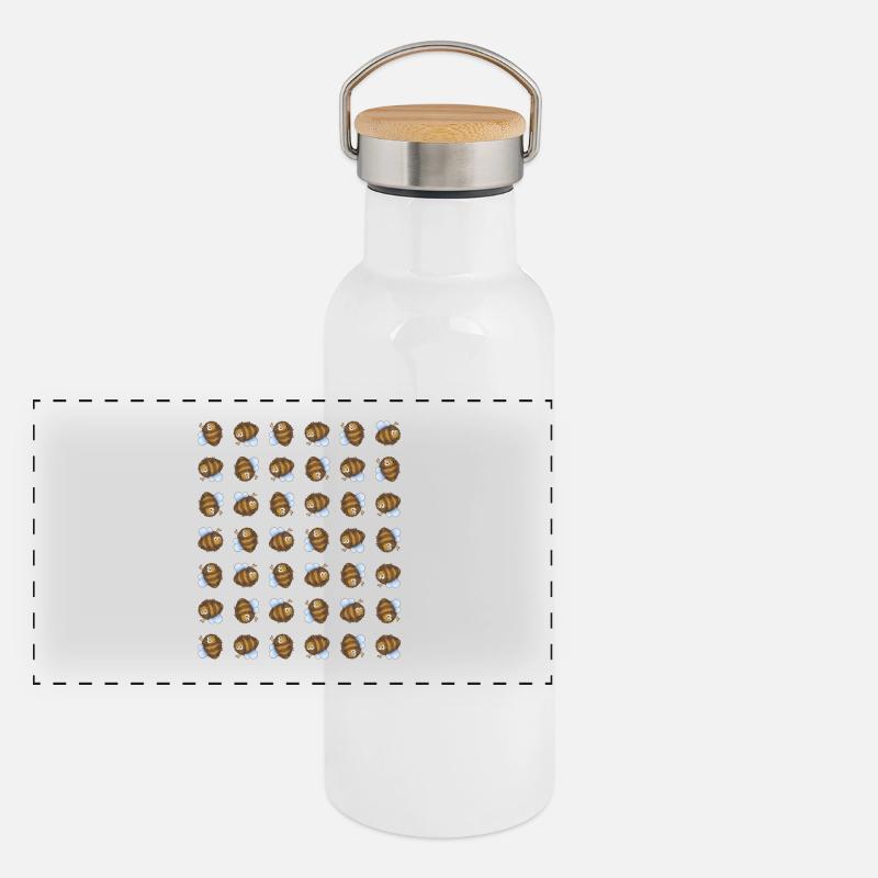 Funny fat bumblebee Panoramic Thermal Bottle with Bamboo Lid