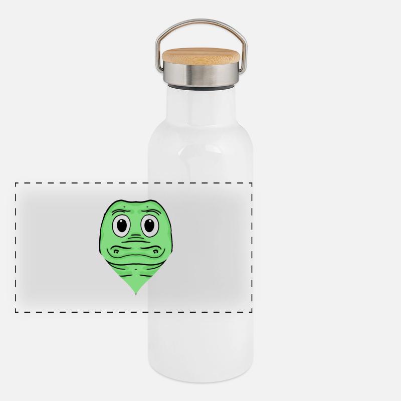 Crocodile Gourde isotherme avec bouchon en bambou