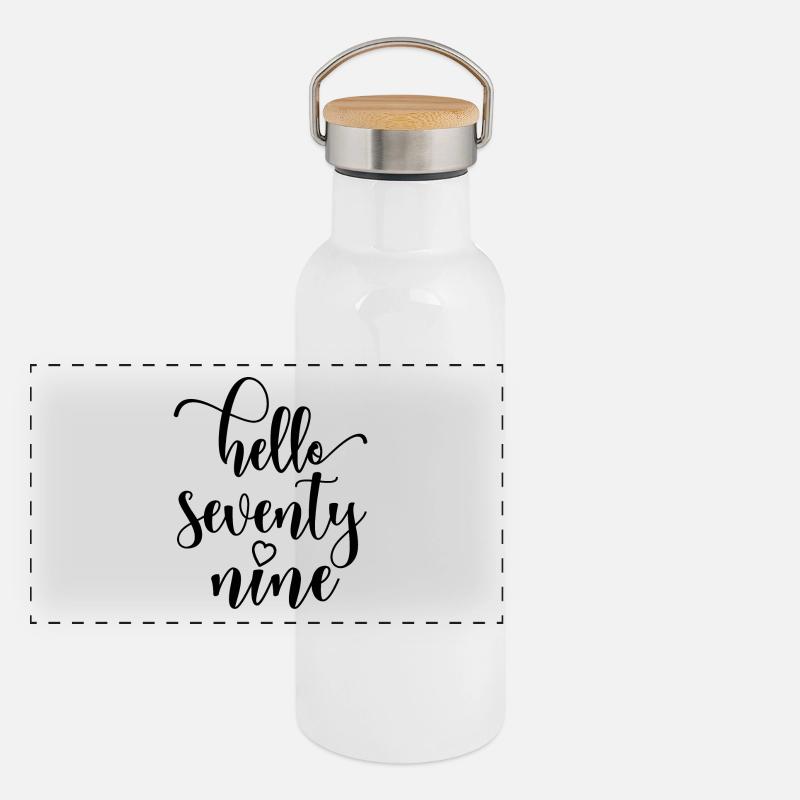 Hello Seventy Nine Cute 79 Years Old Birthday Panoramic Thermal Bottle with Bamboo Lid