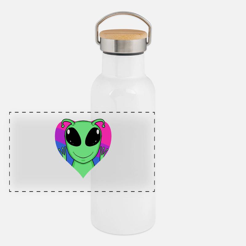 Bisexual Extraterrestrial Life Gift Panoramic Thermal Bottle with Bamboo Lid