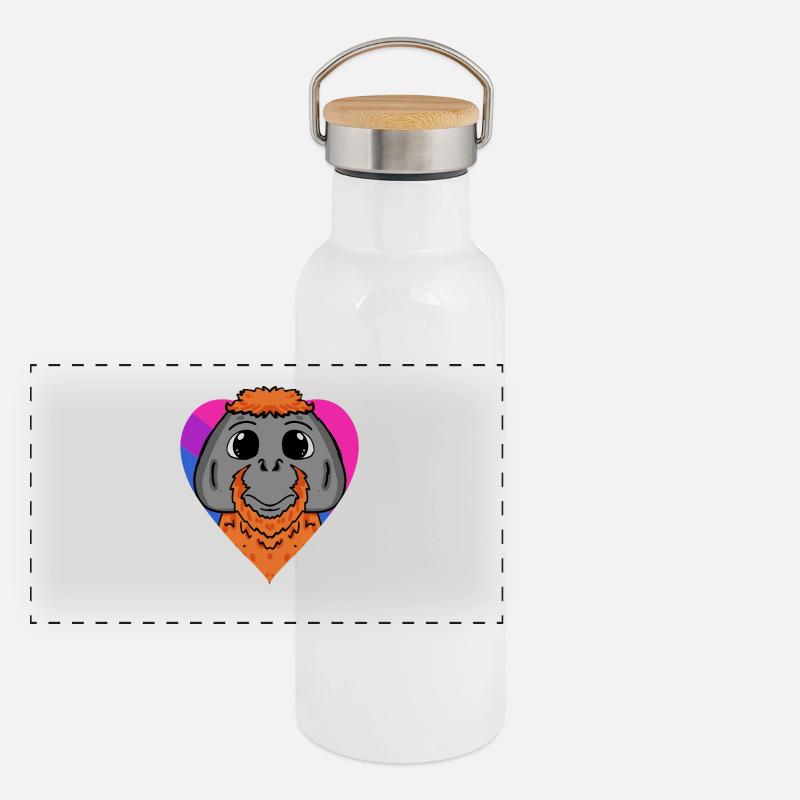 Bisexual Orangutan Gift Panoramic Thermal Bottle with Bamboo Lid