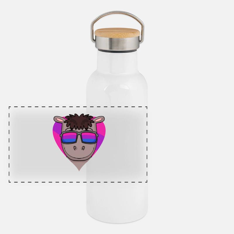 Bisexual Horse Gift Panoramic Thermal Bottle with Bamboo Lid