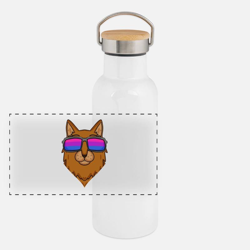 Cadeau de chat somalien bisexuel Gourde isotherme avec bouchon en bambou