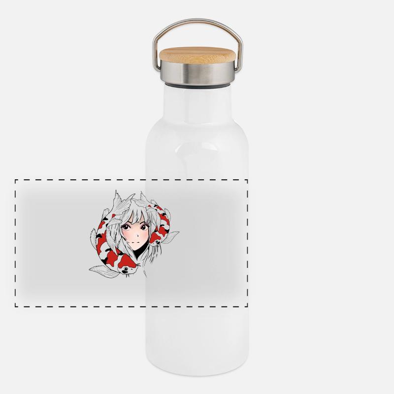 Anime Otaku Koi Panorama Thermosflasche mit Bambusdeckel