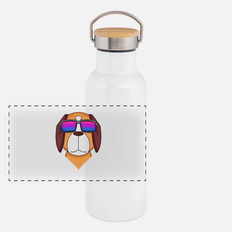 Cadeau de chien bisexuel Saint-Bernard Gourde isotherme avec bouchon en bambou