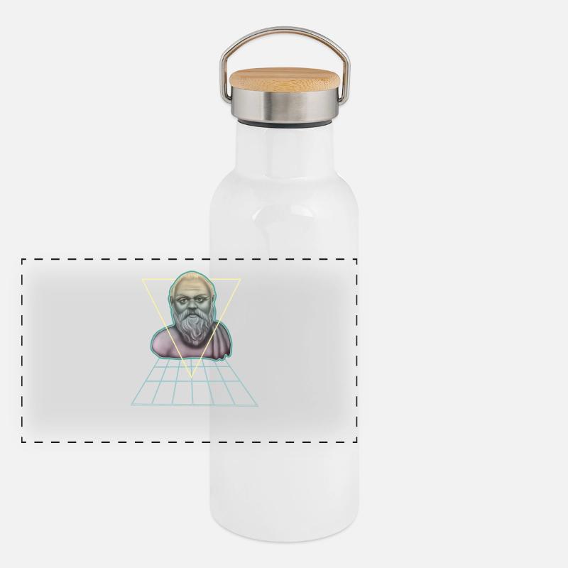 Socrate Philosophe grec moderne Gourde isotherme avec bouchon en bambou