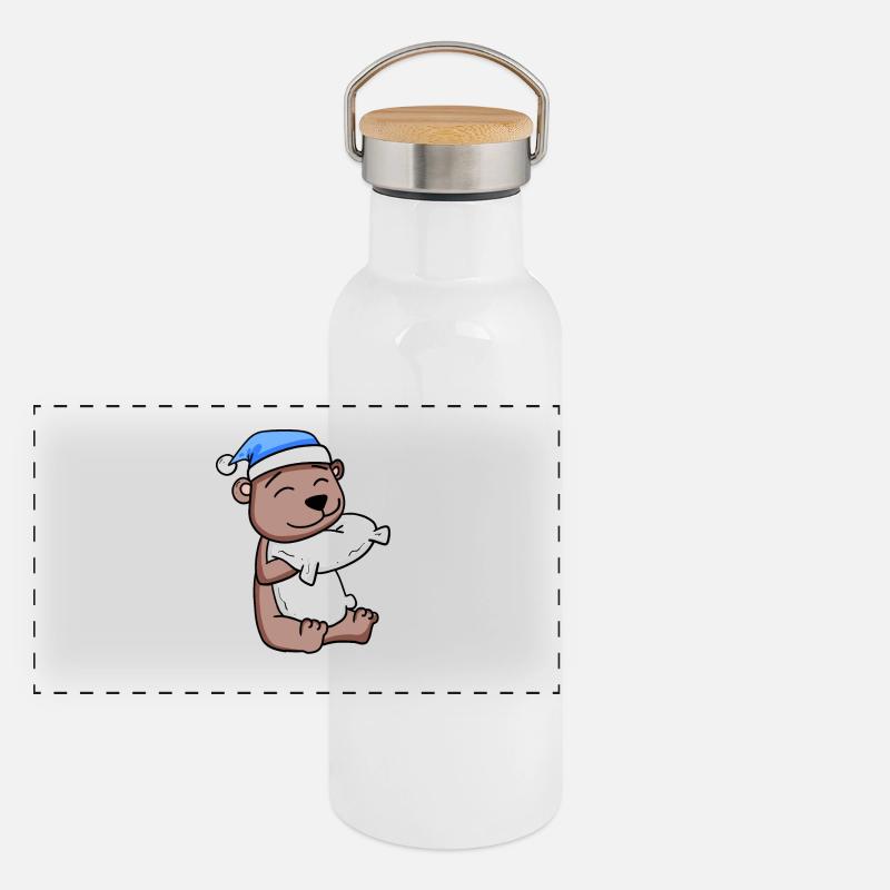 Bébé ours Gourde isotherme avec bouchon en bambou