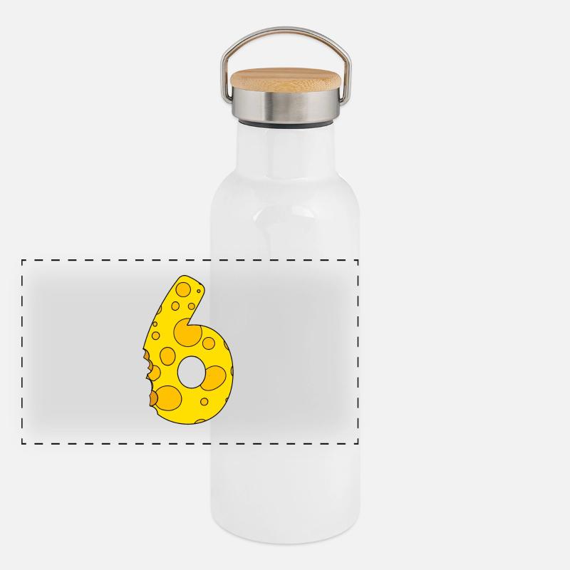 Fromage numéro 6 Gourde isotherme avec bouchon en bambou