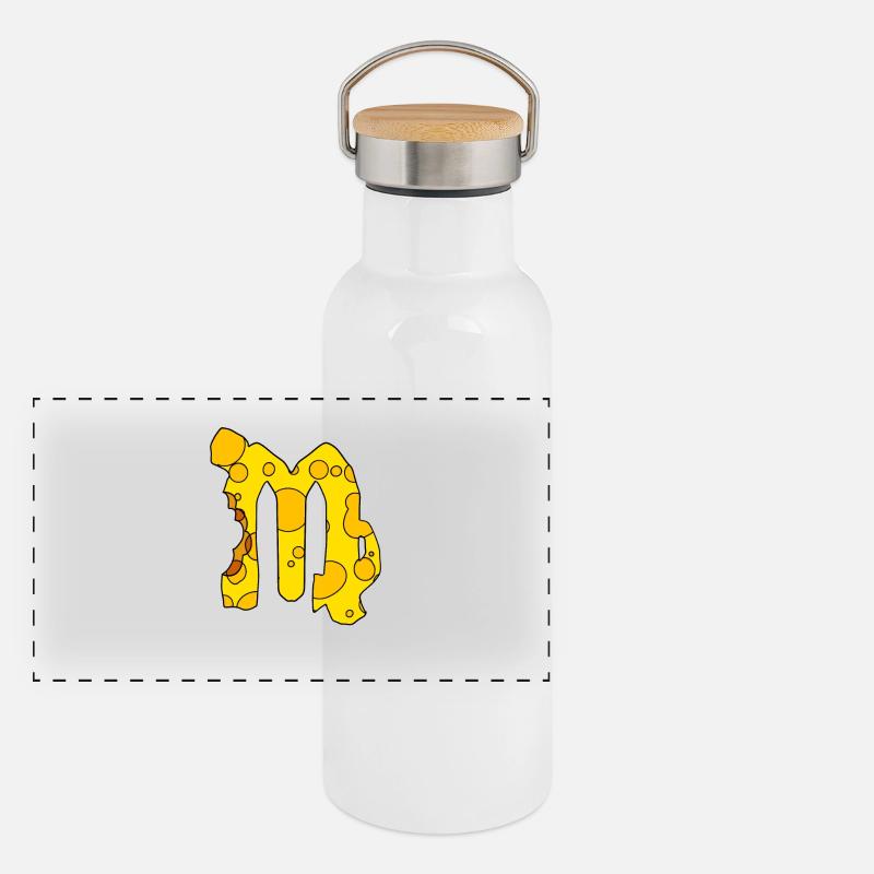 Zodiac Sternzeichen Jungfrau Panorama Thermosflasche mit Bambusdeckel