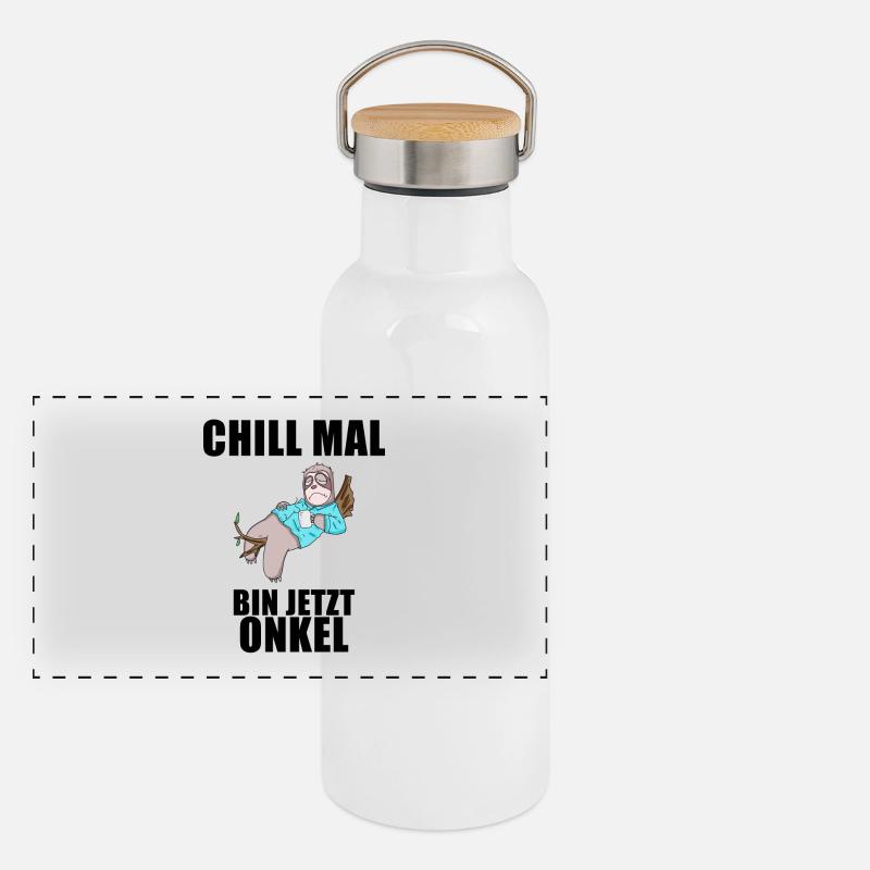 Onkel - Onkel werden Panorama Thermosflasche mit Bambusdeckel