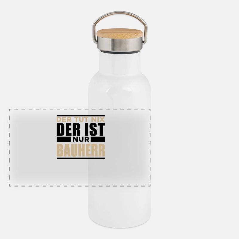 Bauherr Panorama Thermosflasche mit Bambusdeckel