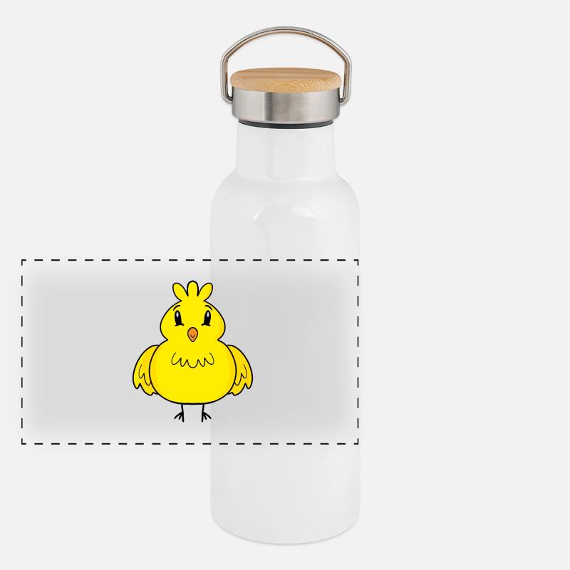 Ente Küken Entchen Vogel Panorama Thermosflasche mit Bambusdeckel