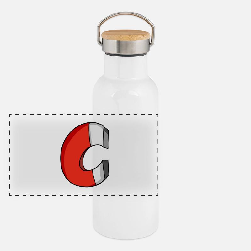Hufeisen magnet Panorama Thermosflasche mit Bambusdeckel