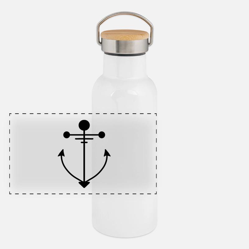 Anker Schwarz Panorama Thermosflasche mit Bambusdeckel