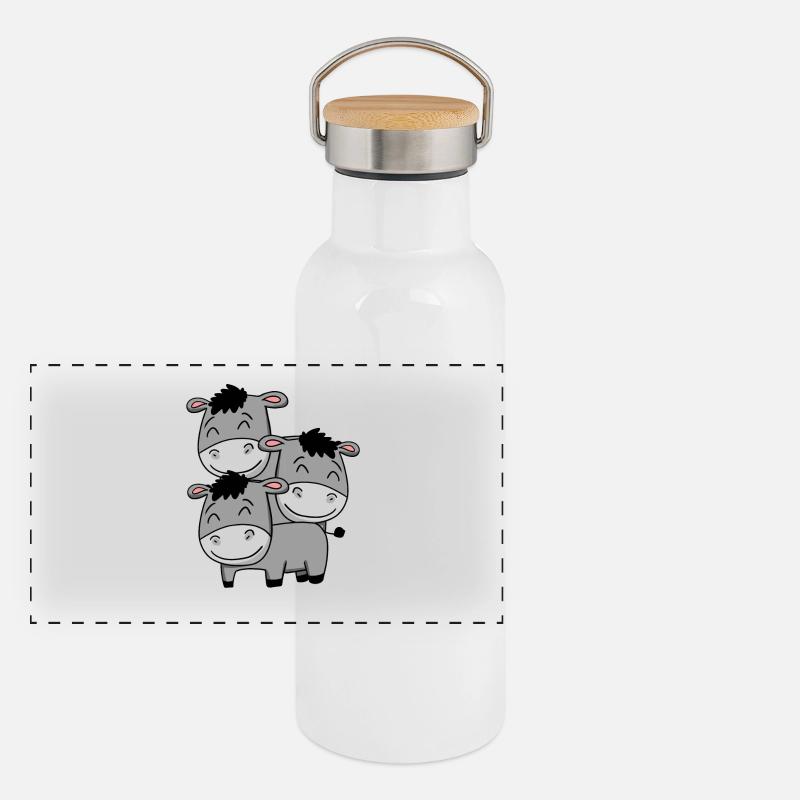 Cute donkeys Panoramic Thermal Bottle with Bamboo Lid