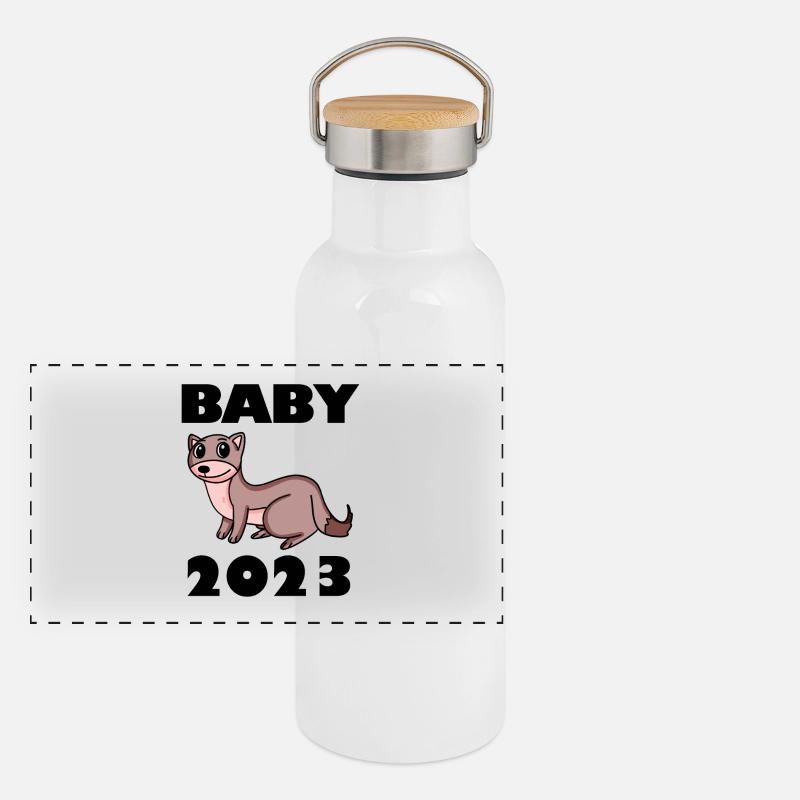 Bébé 2023 - Naissance Enceinte 2023 Grossesse Gourde isotherme avec bouchon en bambou