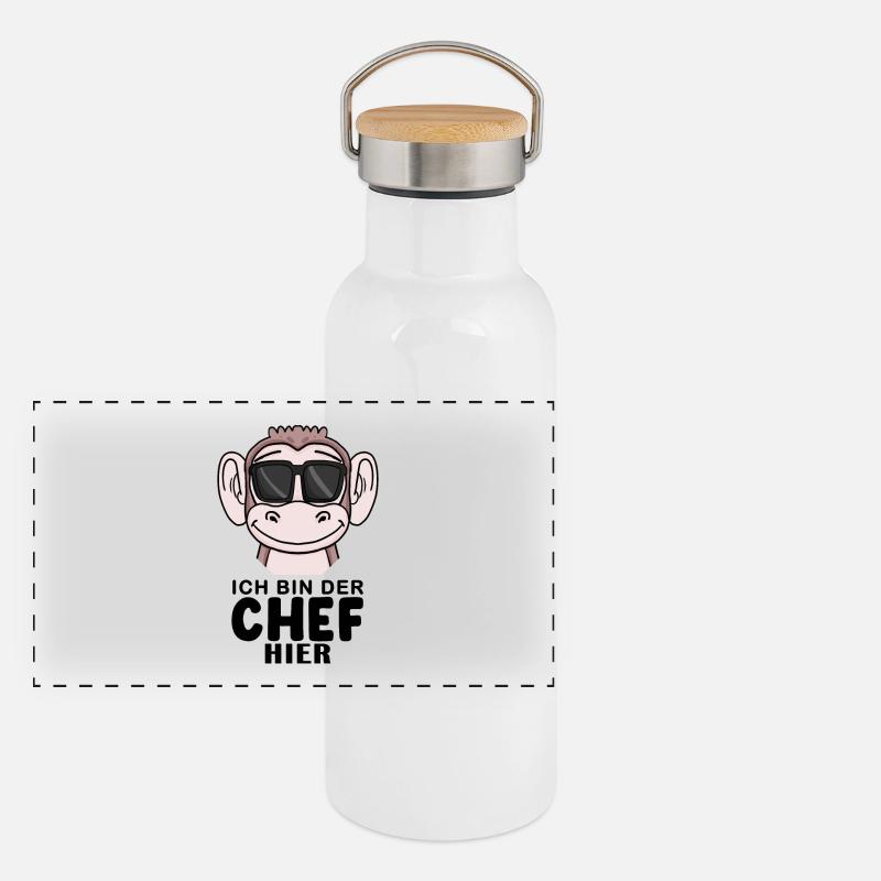 Cool Affe Chef Panorama Thermosflasche mit Bambusdeckel