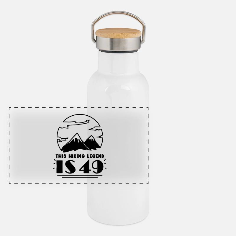 Randonneur 49e anniversaire 49 ans Gourde isotherme avec bouchon en bambou