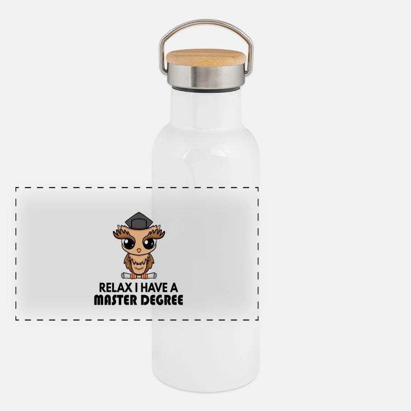 Master Saying Panoramic Thermal Bottle with Bamboo Lid