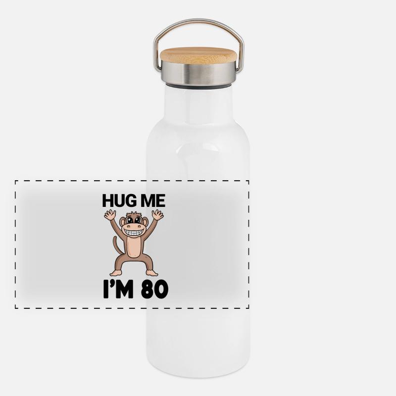 80 birthday - 80 years - hug Panoramic Thermal Bottle with Bamboo Lid