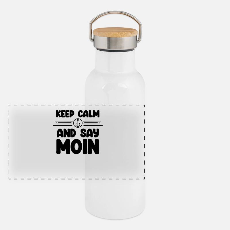 Nordsee Panorama Thermosflasche mit Bambusdeckel