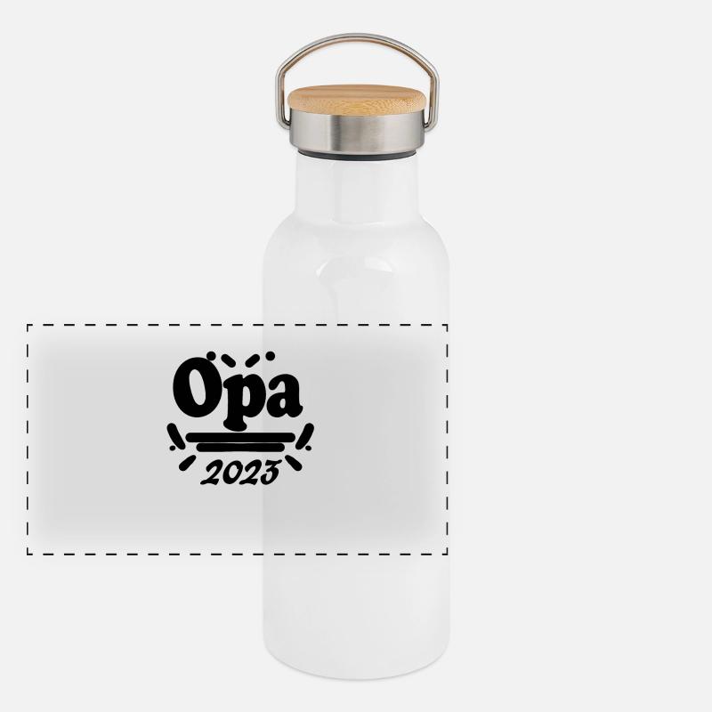 Opa 2023 - Opa werden - Opa Geschenk Panorama Thermosflasche mit Bambusdeckel