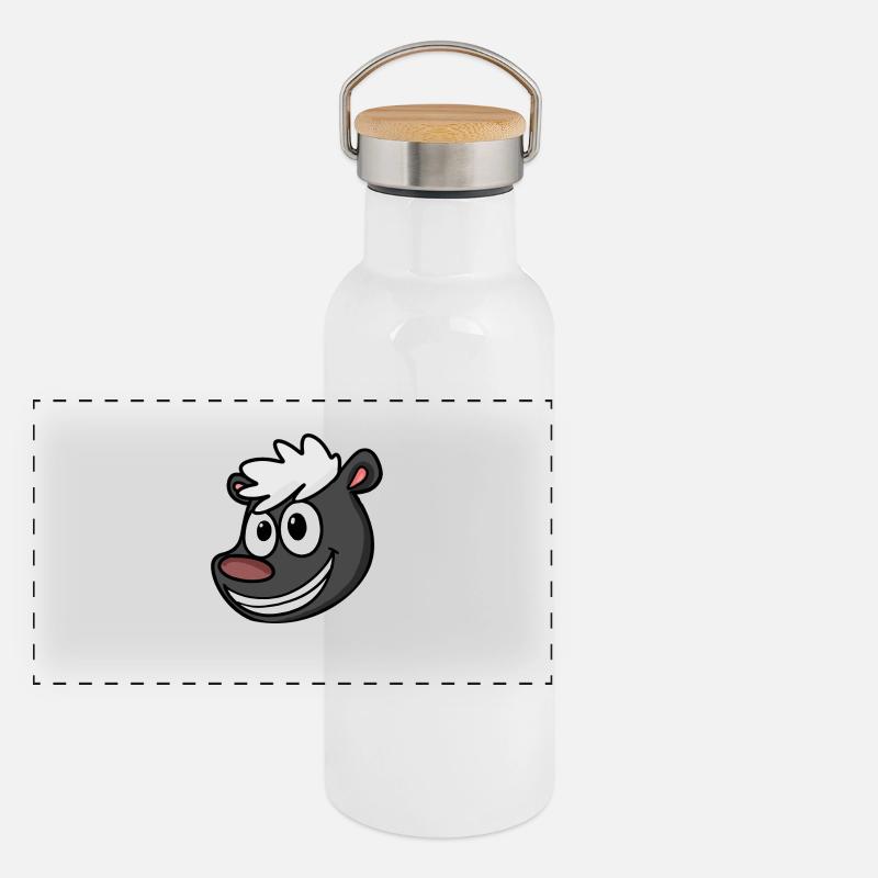 Stinktier Panorama Thermosflasche mit Bambusdeckel