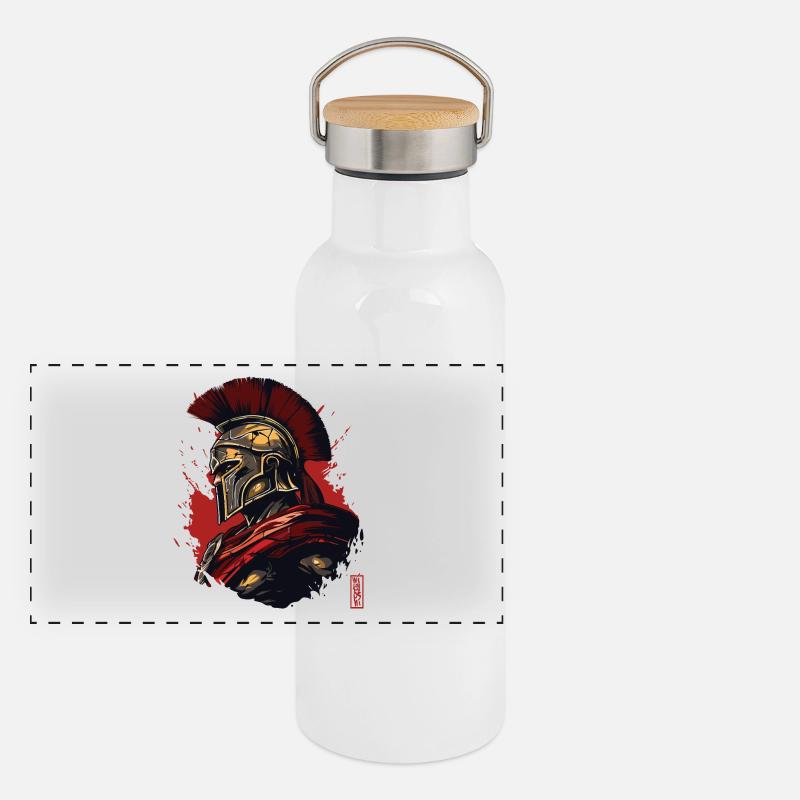 Guerrier spartiate Gourde isotherme avec bouchon en bambou