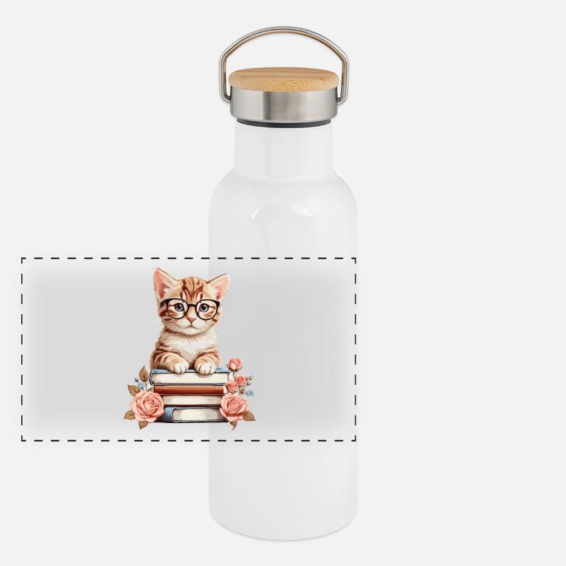 Bébé chat intelligent Gourde isotherme avec bouchon en bambou
