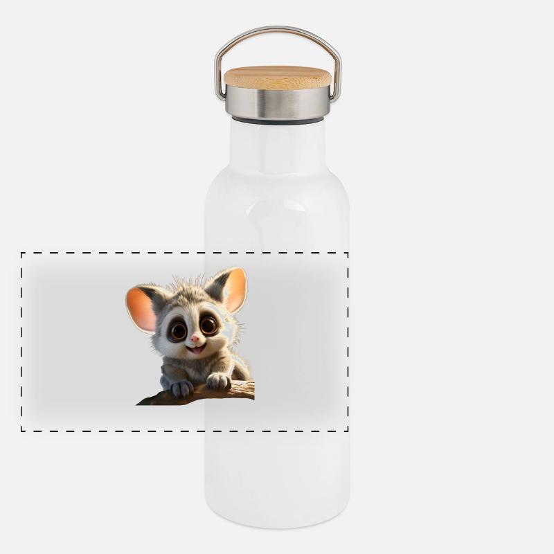 Galago Bush Bébé Singe Galagos Singe Mignon Galago Gourde isotherme avec bouchon en bambou