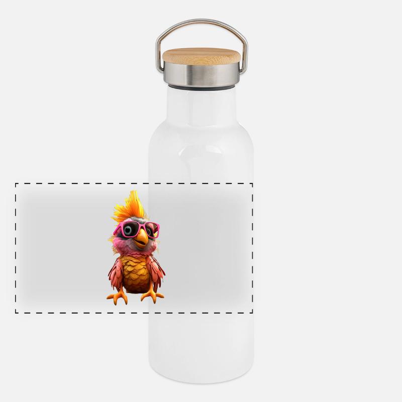 Perroquet Ara Perruche Cacatoès Perroquet Perroquets mignons Gourde isotherme avec bouchon en bambou