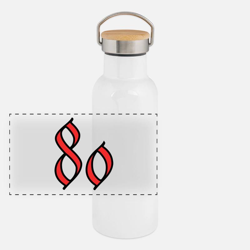 80 Panorama Thermosflasche mit Bambusdeckel